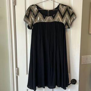 Black sequin, Ella Moss, baby doll dress. Small.